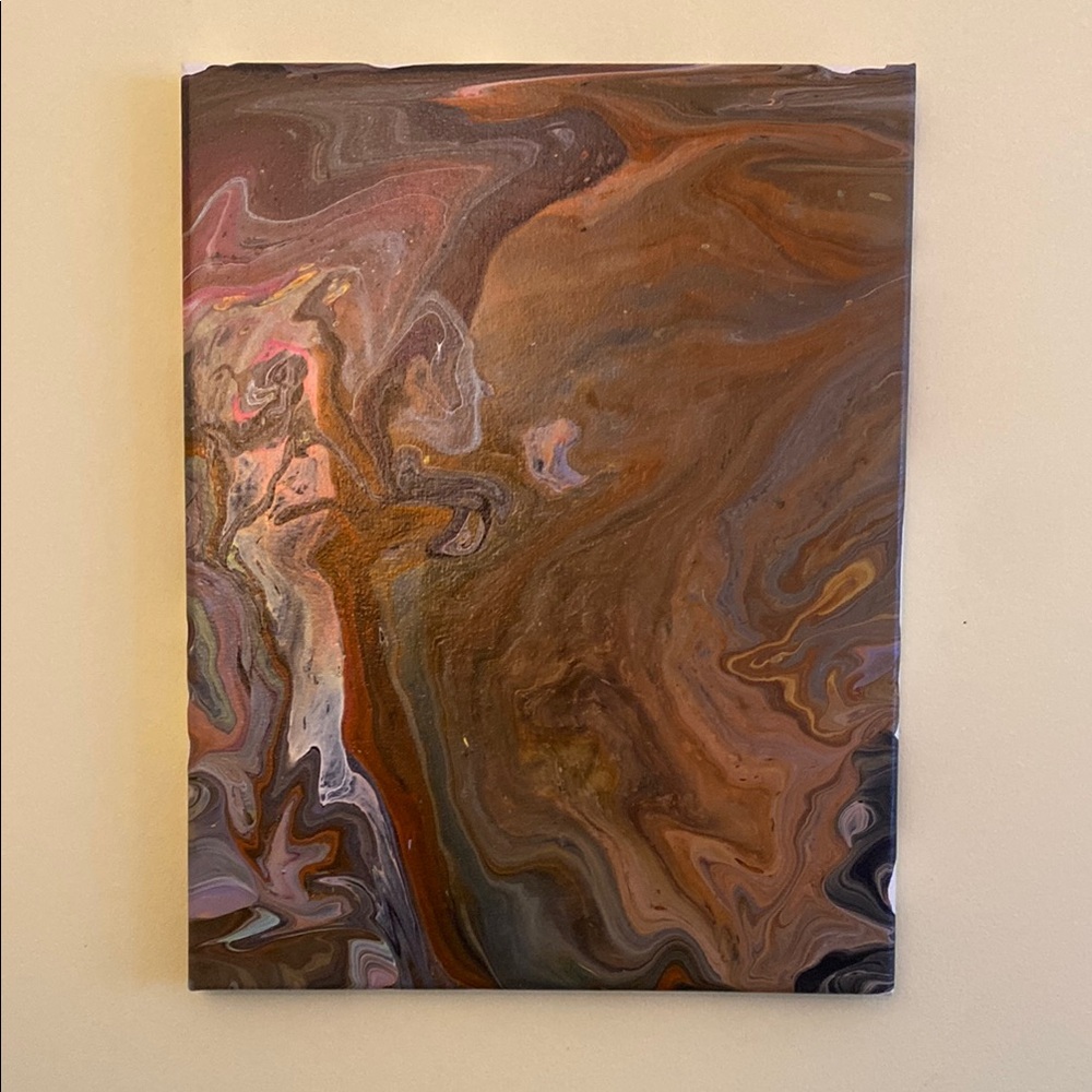 Abstract Brown and Tan Canvas Art 11”x14”